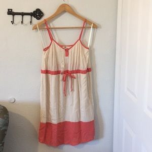 Ya Los Angeles coral and cream summer/spring dress